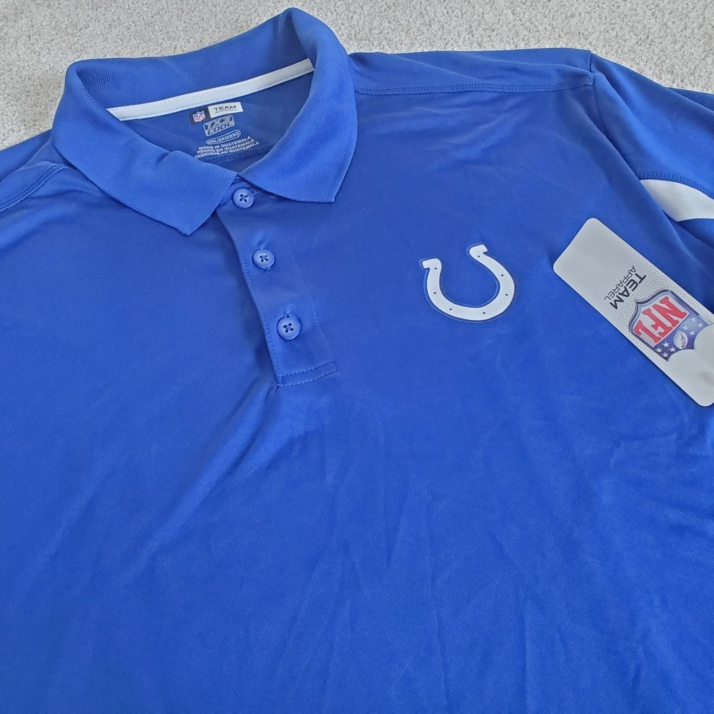 NFL Indianapolis Colts Polo Shirt Size 2XL XXL Blue & White TX3 Cool